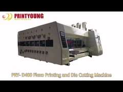 PRY-D400 Automática de chumbo 4 cores Flexo Impressão Slotting Die Cutting Machine com empilhador