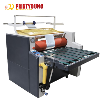 PRY-FMT Máquina semi-automática hidráulica de aquecimento de óleo laminadora de filme de folhagem a frio com rebobinagem